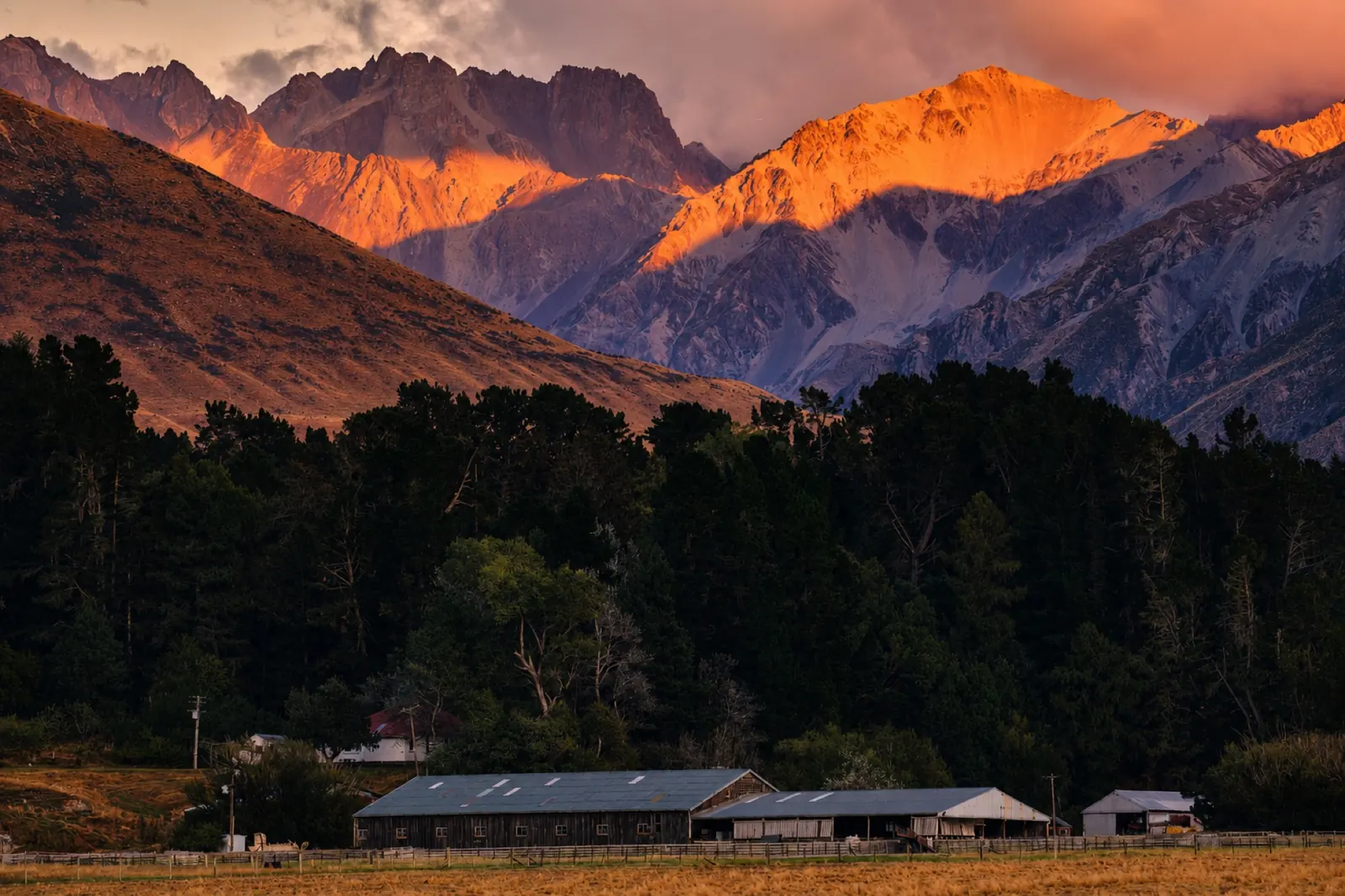 Alpenglow on the peaks above Mesopotamia Station